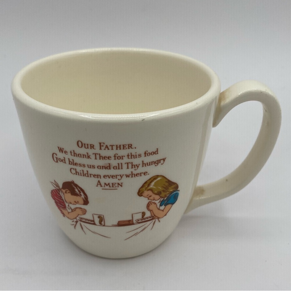 C.S. Applegath Children's Prayer Mug Ashtabula Ohio Mid-Century 1950s Vintage